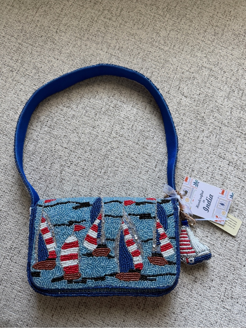 Sailboat Beaded Bag